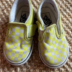 Vans yellow checkered slip-ons toddler size 6!